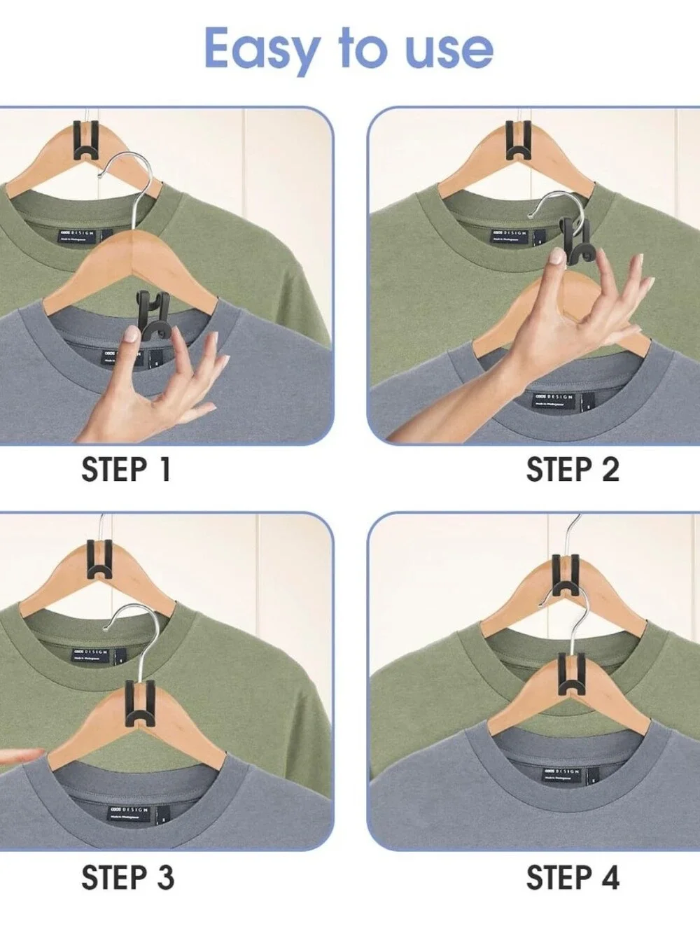 NEW In Box 100Pcs Space Saving Hanger Hooks, Heavy Duty Plastic.